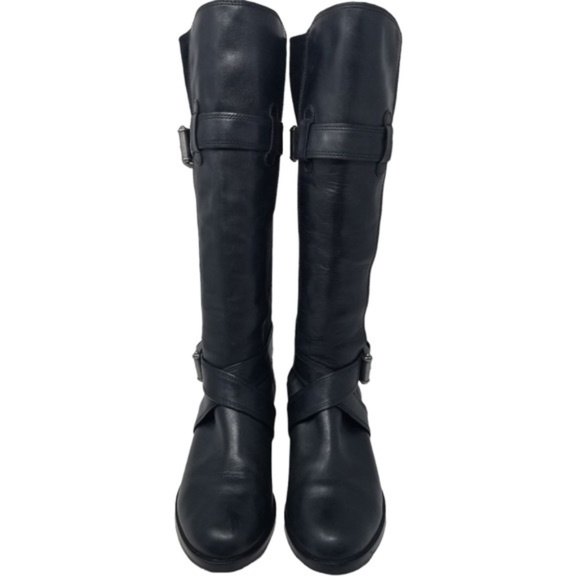 Cole Haan Nike Air Black Leather Tall Riding Boots Size 6 - Picture 6 of 8